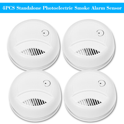 

4PCS Standalone Photoelectric Smoke Alarm High Sensitive Wireless Alarm System Security Independent Smoke Detector Fire Protection