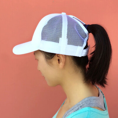 

Men Women Mesh Baseball Cap Ponytail Breathable Adjustable Back Trucker Golf Peaked Hat Headwear