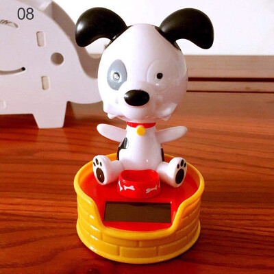 

​1pcs Cute Car Ornament ABS Solar Powered Shaking Swing Head Dog Lovely cartoon dog design Automobile Decoration Dashboard Toys