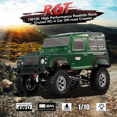 

RGT 136100 110 24GHz 4WD Waterproof High Performance Realistic Rock Cruiser RC-4 Car Off-road Crawler for Kids RTC