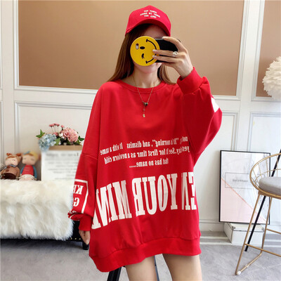 

JOY OF JOY Jingdong womens 2019 spring new loose hooded long sweater female long-sleeved thin coat female tide JWWY191342 red S