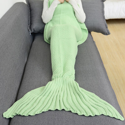 

Mermaid Tail Blanket for Baby&Lady Soft Handmade Sleeping Bag Knitted Blanket Fishtail Christmas Gift