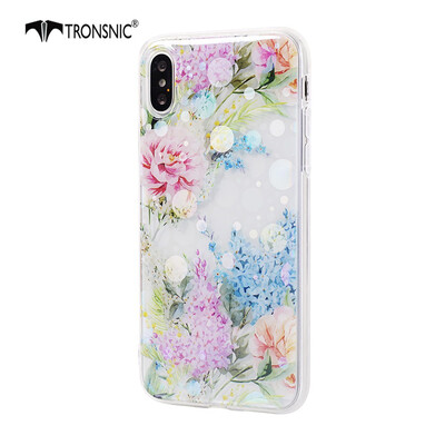 

Tronsnic Flowers Phone Case for iPhone 5 5s SE Shiny Laser Soft Cases for Transparent Covers