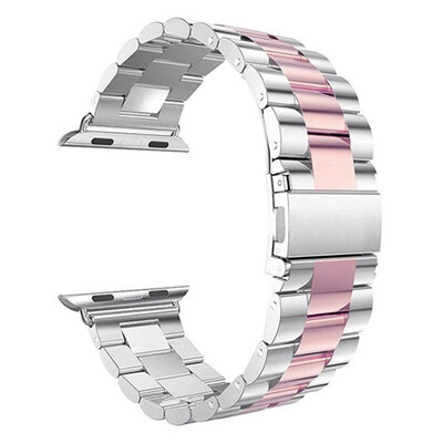 

luxury stainless steel metal strap for apple watch 4321 44mm 42mm 38mm 40mm link bracelet wrist belt Watchband for iWatch