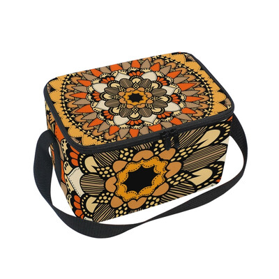 

ALAZA Insulated Lunch Box Bohemia Pattern Lunch Bag for Men Women Portable Tote Bag Cooler Bag