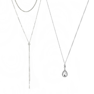 

Fashion Multi-layer Pendant Clavicle Chain Long Necklace Different Lengths Jewelry Set for Women