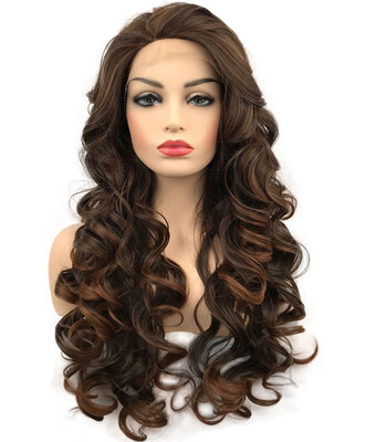 

StrongBeauty Synthetic Wig Lace Front Wave Wigs Long BrownBlonde Curly Wig Color Naturally Womens Wig COLOUR CHOICES