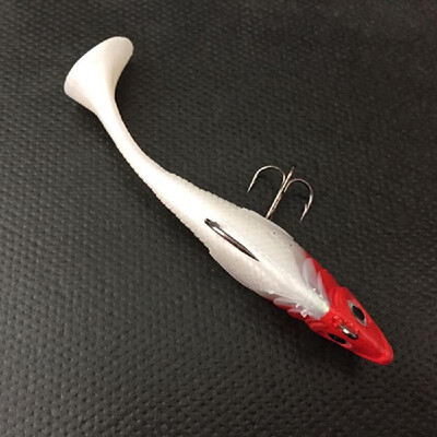 

Lixada 2Pcs 11cm 19g Soft Lead Fishing Lures T Tail Baits Treble Hook