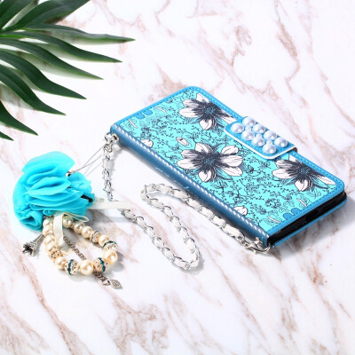 

9 Styles Vintage Handbag Book flip Cover Tassels Three-dimensional Flower Pendant Chain for iPhone Xs Max Flip Flower Case