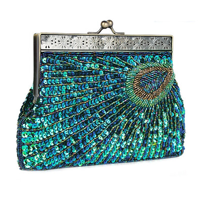 

Vintage Beaded Peacock Handbags for Ladies Elegant Women Evening Bag Purse Crossbody Bag for Party Wedding Dating