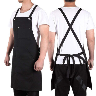 

UpperX Canvas Work Apron with Tool Pockets Cross-Back Straps & Adjustable Apron Heavy Duty Apron With Pockets For Men&Women