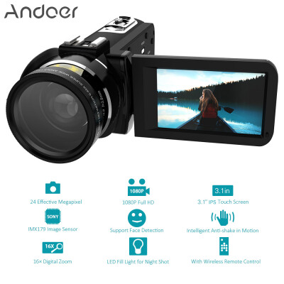 

Andoer HDV-Z20 Portable 1080P Full HD Digital Video Camera with 37mm 045× Wide Angle Lens Max 24 Mega Pixels 16× Digital Zoom Cam