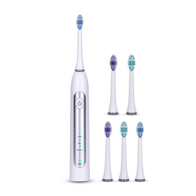 

AZDENT SC320 6Pcs Head Ultrasonic Electric Toothbrush 3 Functions 2 Minutes Timer Rechargeable Charging Sonic Tooth Teeth Brush