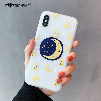 

TRONSNIC Moon Animal Dogs Love Hearts Phone Case for iPhone XR Matte Loves Case White Silicone Covers Capa
