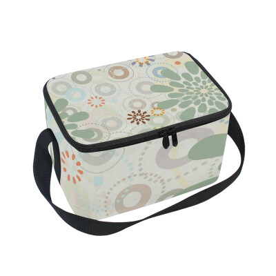 

ALAZA Insulated Lunch Box Floral Pattern Lunch Bag for Men Women Portable Tote Bag Cooler Bag