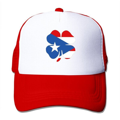 

Lucky Clover Puerto Rico Flag Mesh Unisex Adult-one Size Snapback Trucker Hats