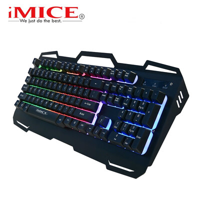 

iMice Wired Gaming Keyboard 104 keys Mechanical Feeling Keyboard Metal Panel Floating Backlit for Desktop Laptop Teclado Gamer