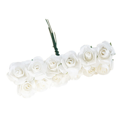 

12PcsBunch 25mm Artificial Paper Flowers for Wedding Car Fake Roses Used For Candy Box DIY Wreath Handmade Decoration
