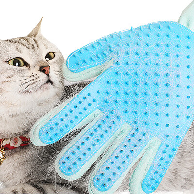 

HANHANLEYUAN Pet Mane Gloves Go Cat Hair Comb Dog Cat Hair Removal Float Artifact Cat Hair Loss Comb Brush Massage Small Medium Dog Cat Supplies Blue
