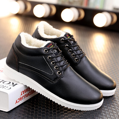 

mens warm lining casual shoes winter leisure shoes