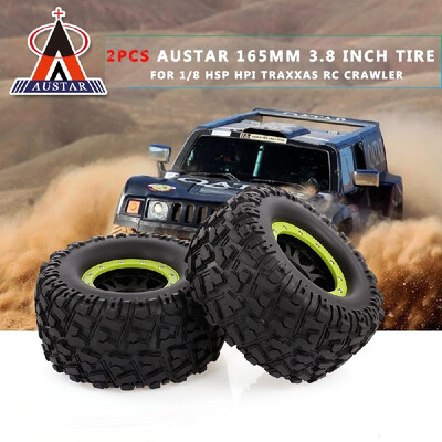 

2pcs AUSTAR 165mm 38 Inch Rim Rubber Tyre Tire Wheel for 18 HSP HPI Traxxas RC Off-road Car Crawler