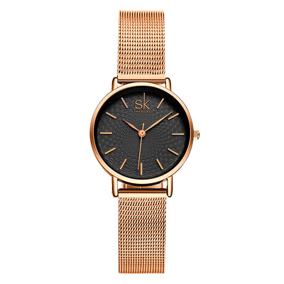 

SK 2017 Brand Luxury Mesh Stainless Steel PU Strap Quartz Women Casual Watches 30M Water-Proof Ladies Business Wristwatch Feminio