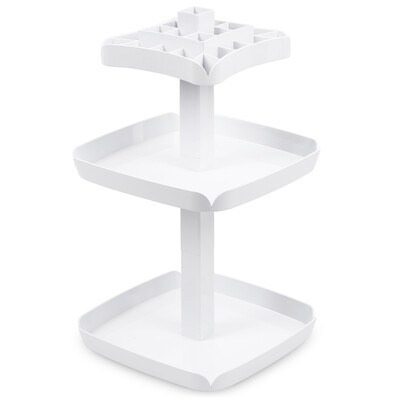 

Multifunctional Cosmetics Makeup 3-layer Rotatable Storage Box Holder