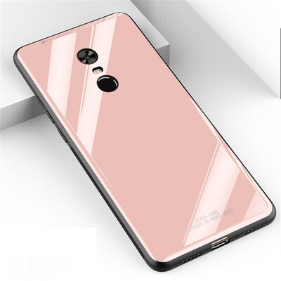 

Goowiiz Phone Case For Xiaomi Redmi 4A4X55 Plus5A Luxury Fashion Tempered Glass Slim Cover Soft edge Anti fall