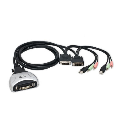 

IOCrest 2 Port DVI USB KVM Switch with Audio&Mic Support SY-KVM20075