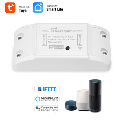 

Wifi Smart Switch RF 433MHz Compatible with Amazon Alexa & for Google Home Timer 10A2200W Wireless Remote Switch for AndroidIOS