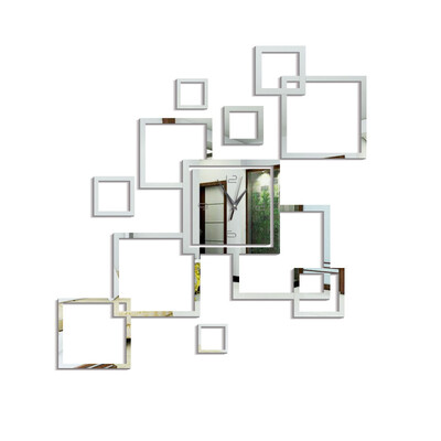 

Mirrored Acrylic Mute Art Wall Clock Diy Square