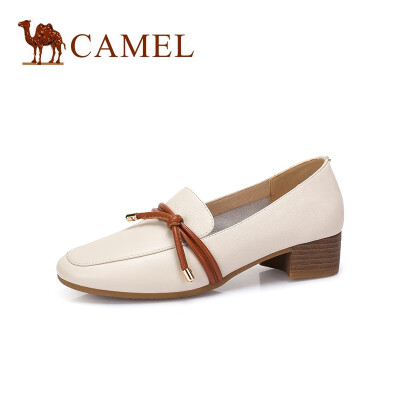 

Camel CAMEL lady intellectual elegant leather bow decorative shoes A915046182 beige 39