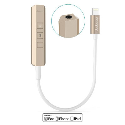 

dodocool MFi Certified Lightning to 35mm Headphone Audio Jack Adapter Lightning to 35mm Earphone Plug Converter with In-line Rem