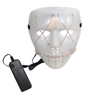 

BRELONG Halloween Mask Ghost Slit Mouth Light Up Glowing EL Wire Fashion Costume For Party