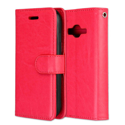 

MOONCASE Samsung Galaxy J1 mini prime 3 card photo frame leather - red