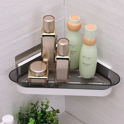 

ShuangQing ShuangQing triangle rack free punching bathroom shelf bathroom corner storage rack nail-free creative wall-mounted storage rack SQ-5208 transparent gray
