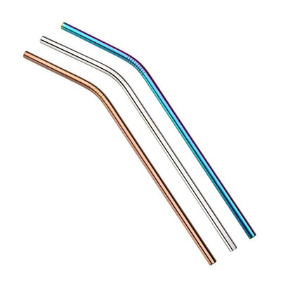 

4pcs Multicolor Reusable Stainless Steel Straws Eco-friendly Bent Straw Drinking Metal Straws Random Color