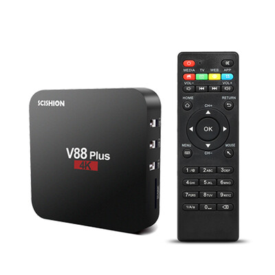 

SCISHION V88 Plus Smart Android 81 TV Box RK3229 Quad Core 4K VP9 H265 HDR10 2GB 16GB Miracast DLNA WiFi LAN HD Media Player U