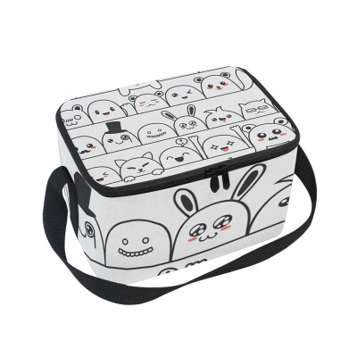 

ALAZA Lunch Box Insulated Lunch Bag Large Cooler Lovely Kawaii Monsters Tote Bag