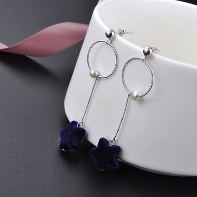 

925 sterling silver lovely bead Wool ball long style are very personality&beautiful earrings specially designed for you