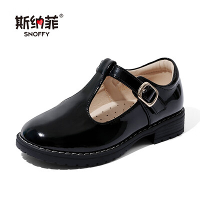 

Snaf childrens shoes girls shoes leather princess shoes new autumn England baby baby black childrens shoes 17824 black 28