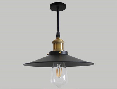 

Restaurant chandelier creative retro industrial chandelier personality bar office single head iron art pot cover chandelier