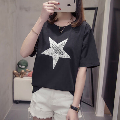 

JOY OF JOY Jingdong Womens 2019 Summer New Womens Loose Joker Short Sleeve T-Shirt Womens Bamboo Cotton JWTD191465 Black
