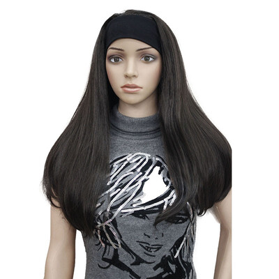 

StrongBeauty Long 34 womens wigs hairpiece Straight with Adjust Black Headband Blonde Highlighted wig Synthetic Hair