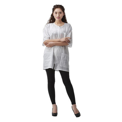 

Waterproof Hair Cutting Cape Salon Work Clothes With Zipper Short Sleeves