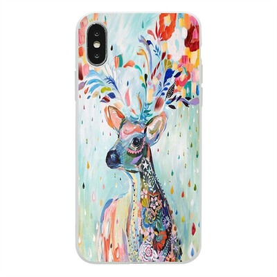 

TPU Soft Phone Case for Huawei Y9 2019 Huawei Y9 2018 Back Cover Rose Colored plum deer style