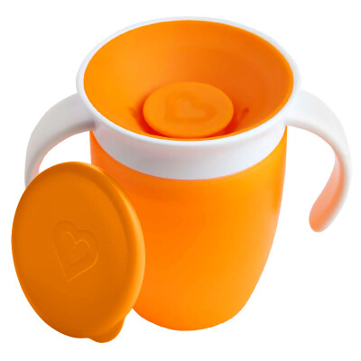 

Munchkin Childrens Cup Baby Drink Cup Mackenzie Drinking Water Training Cup with lid with handle 204ml Orange