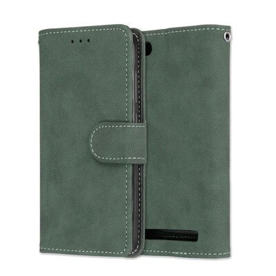 

MOONCASE Millet Red Rice 4A Vintage Scrub 3 Card Leather Case - Green