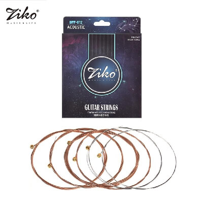 

ZIKO High-End Guitar String Coated Acoustic Guitar Strings Hexangular Steel Core Phosophor Bronze Anti-Rust Coating Pack of 6 Str