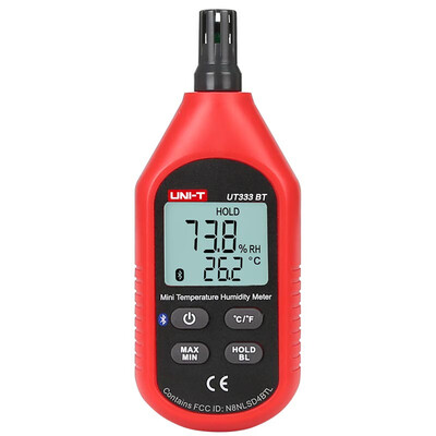 

UNI-T UT333BT Thermometer Hygrometer Bluetooth Digital LCD Mini Temperature Humidity Meter Moisture Meter Sensor Thermometer